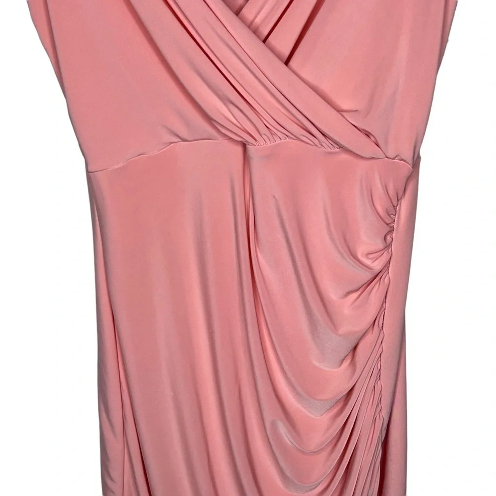 Misguided Pink Strappy Slinky Wrap Asymmetrical Bodycon Mini Dress Size 4 NWT